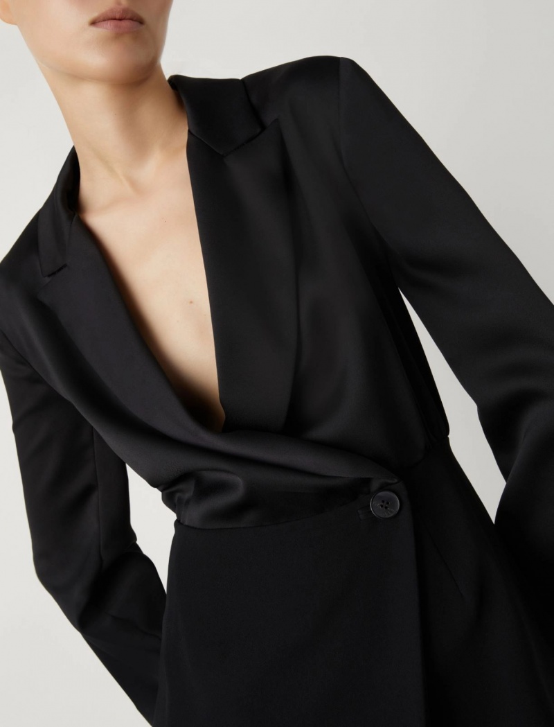Sukienka Damskie Marella Krótkie Blazer Czarne | Polska 027691-CUS