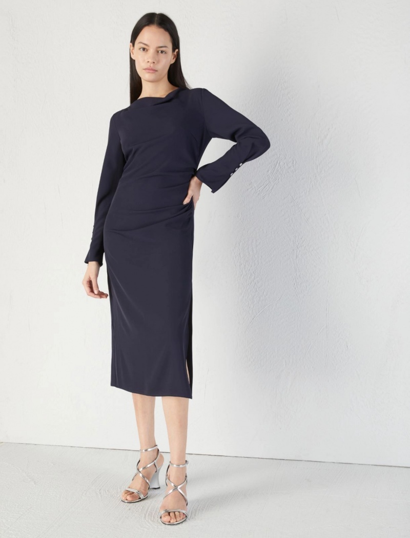 Sukienka Damskie Marella Midi Granatowe | Polska 961783-SHC