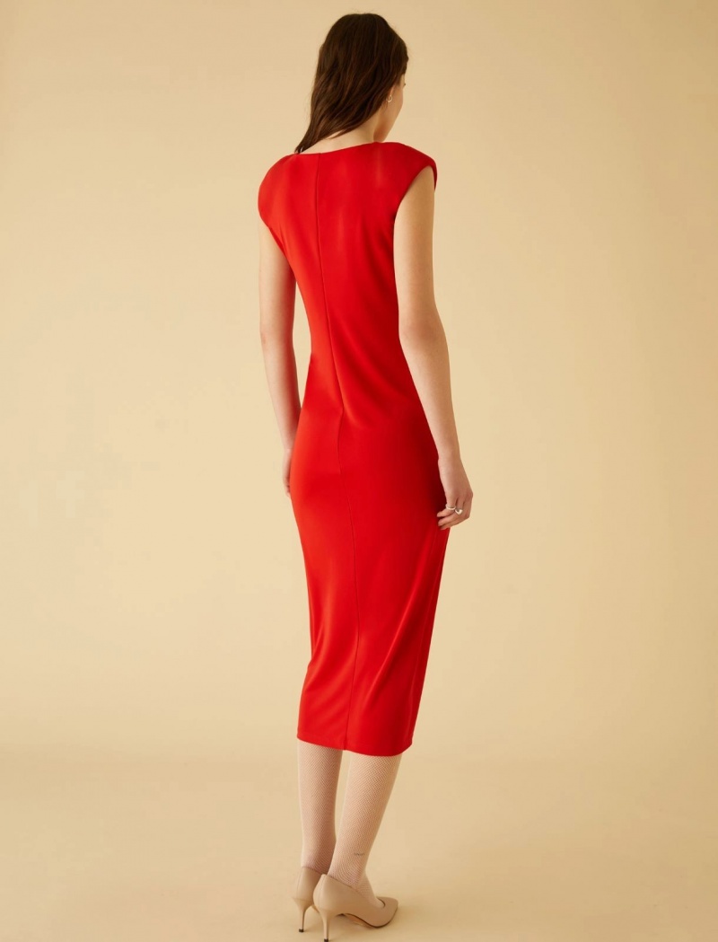 Sukienka Damskie Marella Midi Knot Czerwone | Polska 573268-JEU