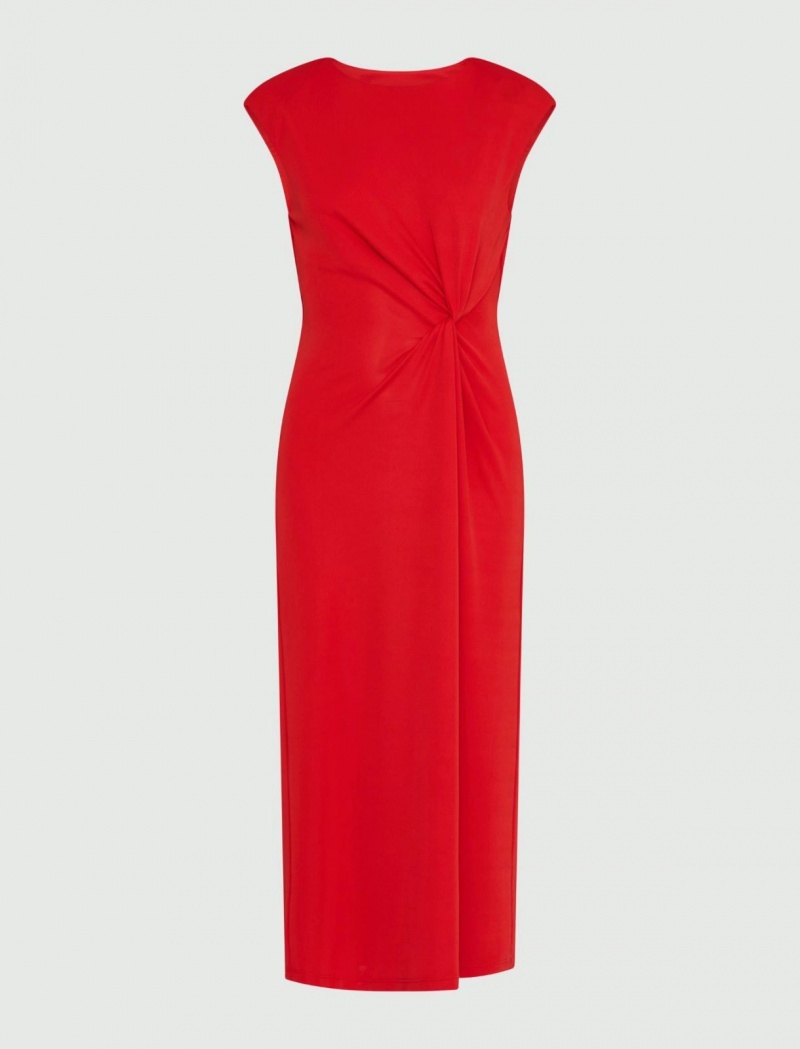 Sukienka Damskie Marella Midi Knot Czerwone | Polska 573268-JEU