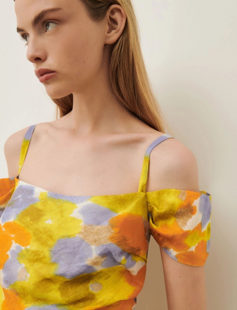 Sukienka Damskie Marella Off-The-Shoulder Lawenda | Polska 976534-OJZ
