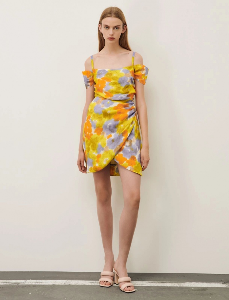 Sukienka Damskie Marella Off-The-Shoulder Lawenda | Polska 976534-OJZ
