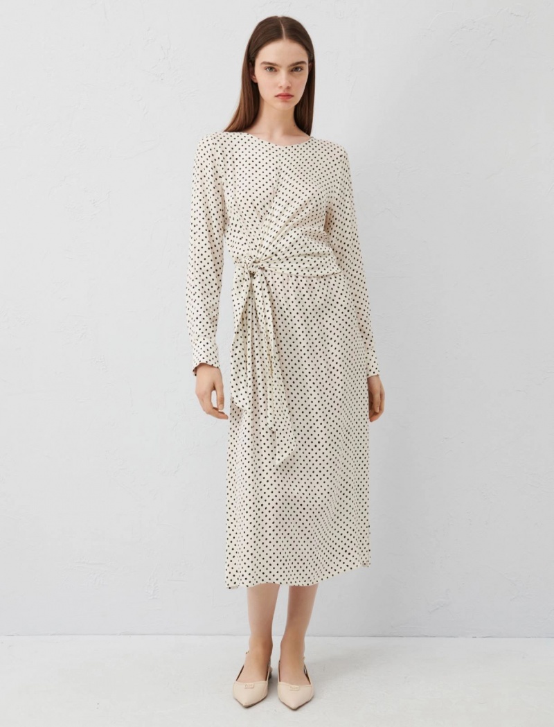 Sukienka Damskie Marella Patterned Białe | Polska 985347-DZS