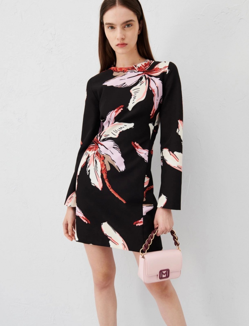 Sukienka Damskie Marella Patterned Czarne | Polska 980456-SKV