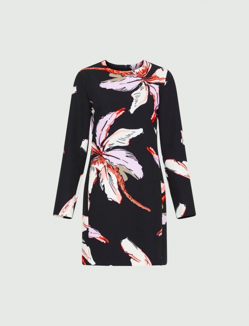 Sukienka Damskie Marella Patterned Czarne | Polska 980456-SKV