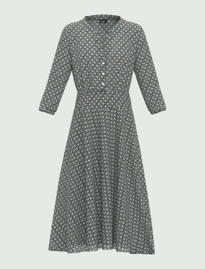 Sukienka Damskie Marella Patterned Czarne | Polska 158306-OMQ