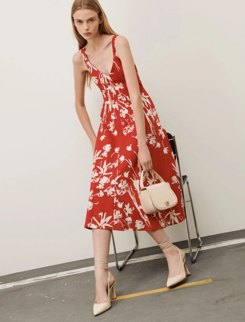 Sukienka Damskie Marella Patterned Czerwone | Polska 473108-XJD