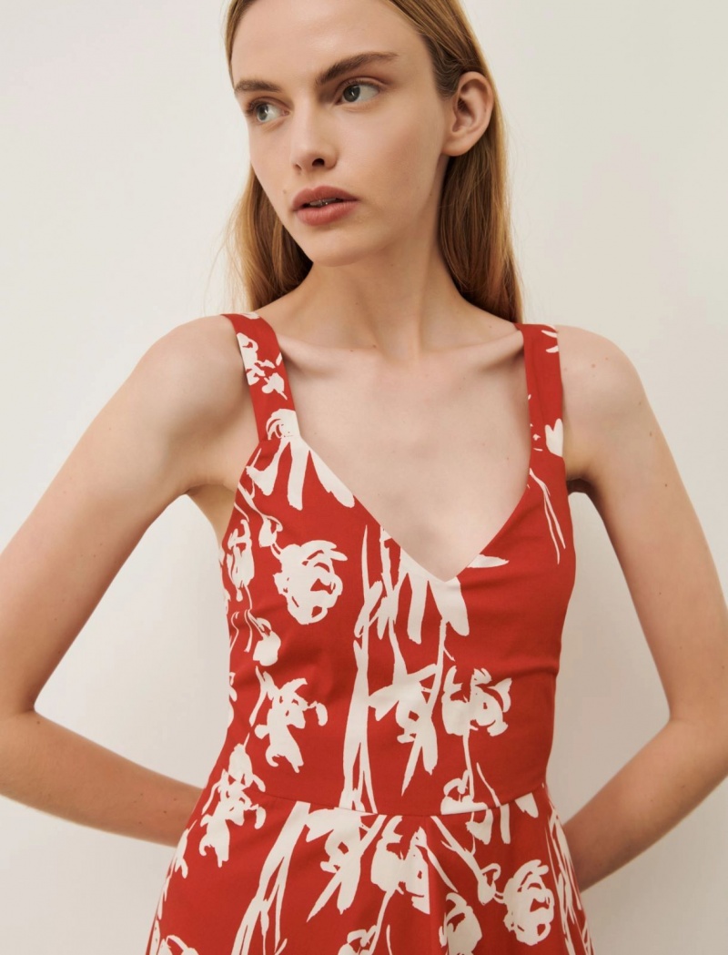 Sukienka Damskie Marella Patterned Czerwone | Polska 473108-XJD