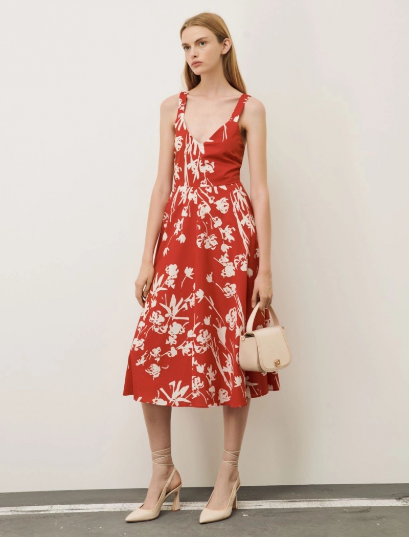 Sukienka Damskie Marella Patterned Czerwone | Polska 473108-XJD
