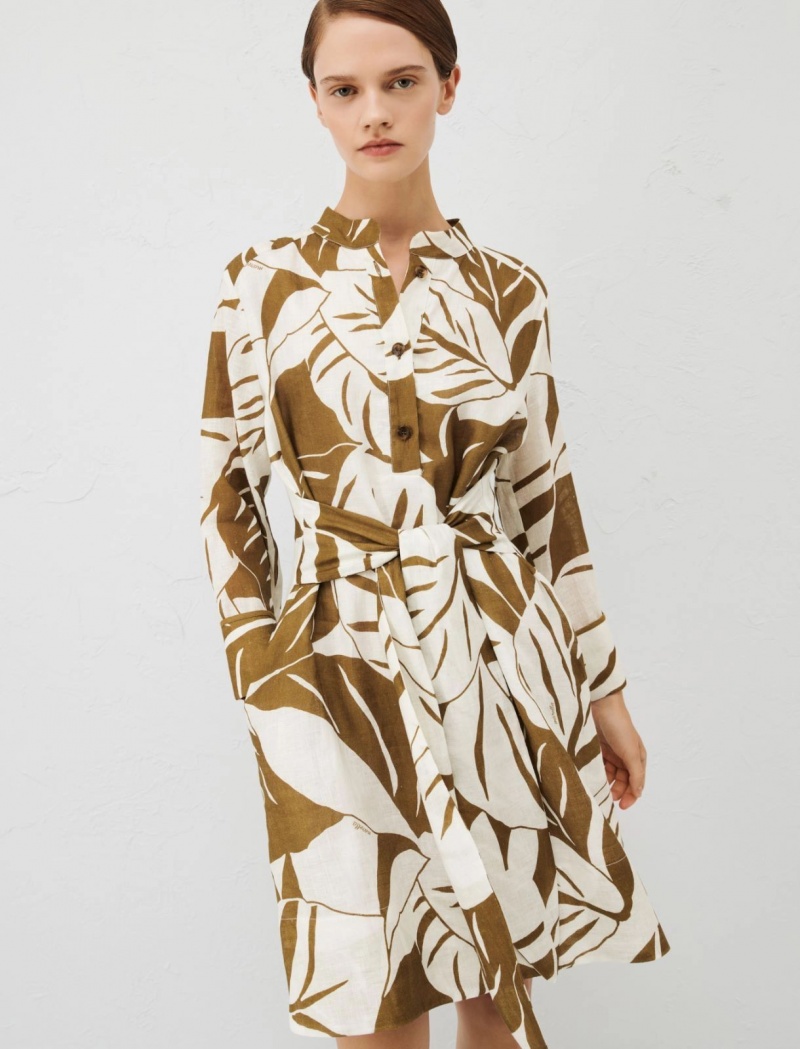Sukienka Damskie Marella Patterned Oliwkowe | Polska 360921-EBS