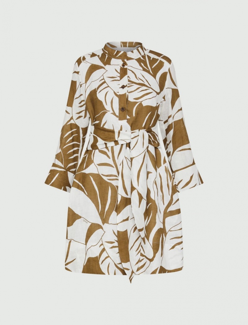 Sukienka Damskie Marella Patterned Oliwkowe | Polska 360921-EBS