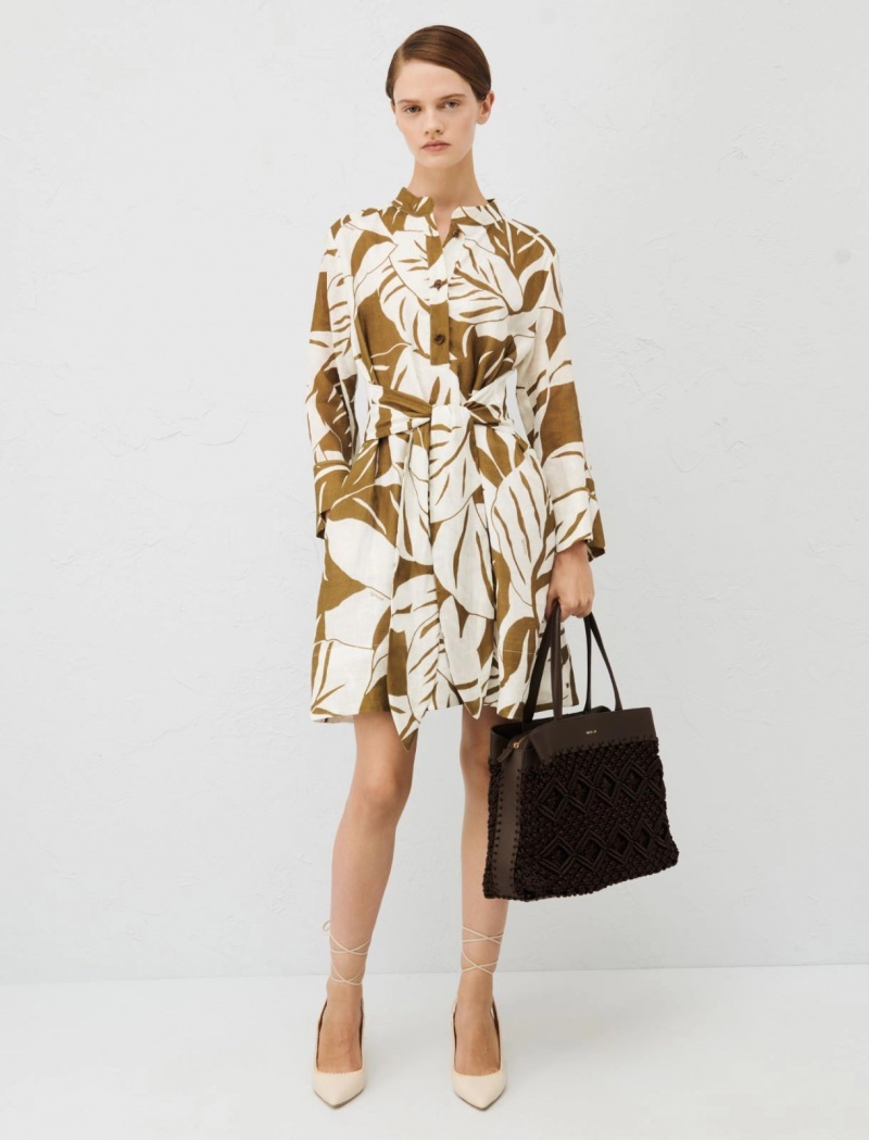 Sukienka Damskie Marella Patterned Oliwkowe | Polska 360921-EBS