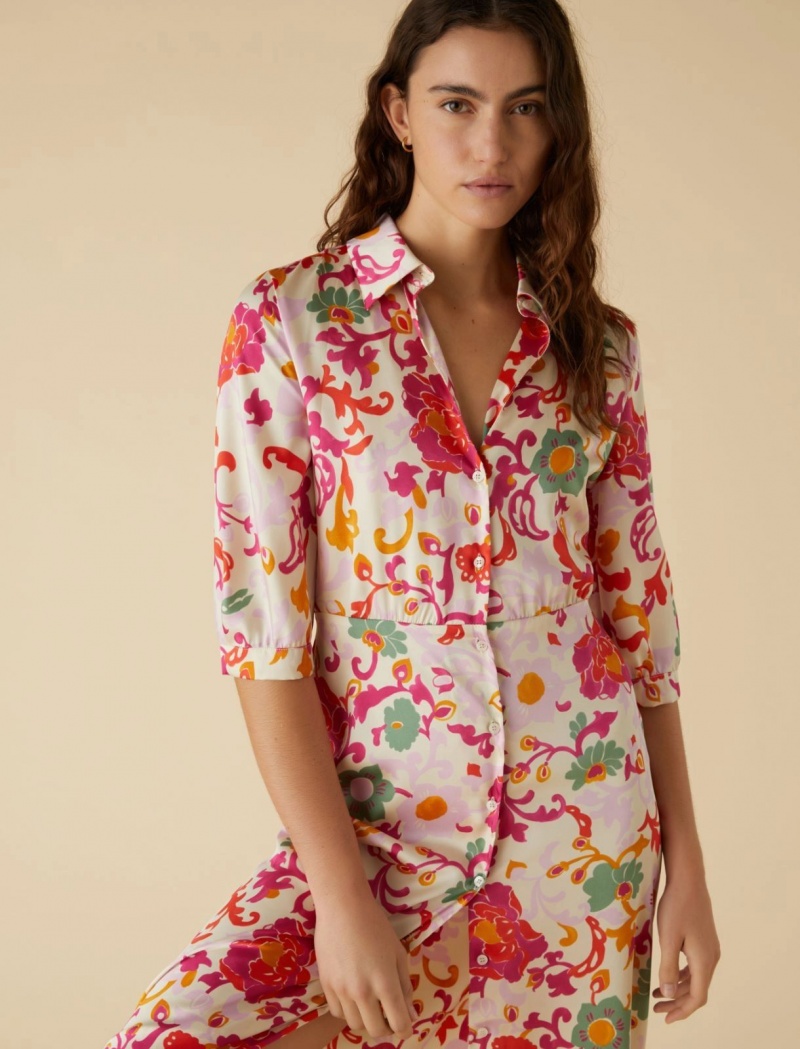 Sukienka Damskie Marella Shirt Kremowe | Polska 386709-ADE