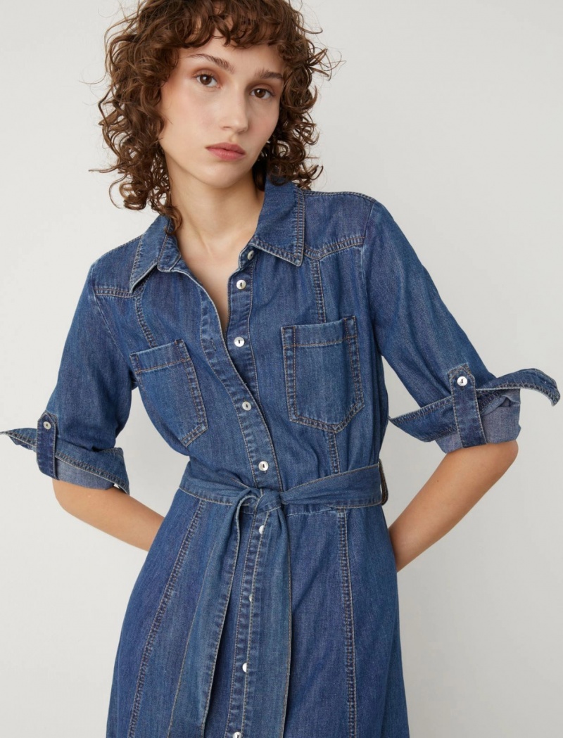 Sukienka Damskie Marella Shirt Niebieskie | Polska 641073-UNR