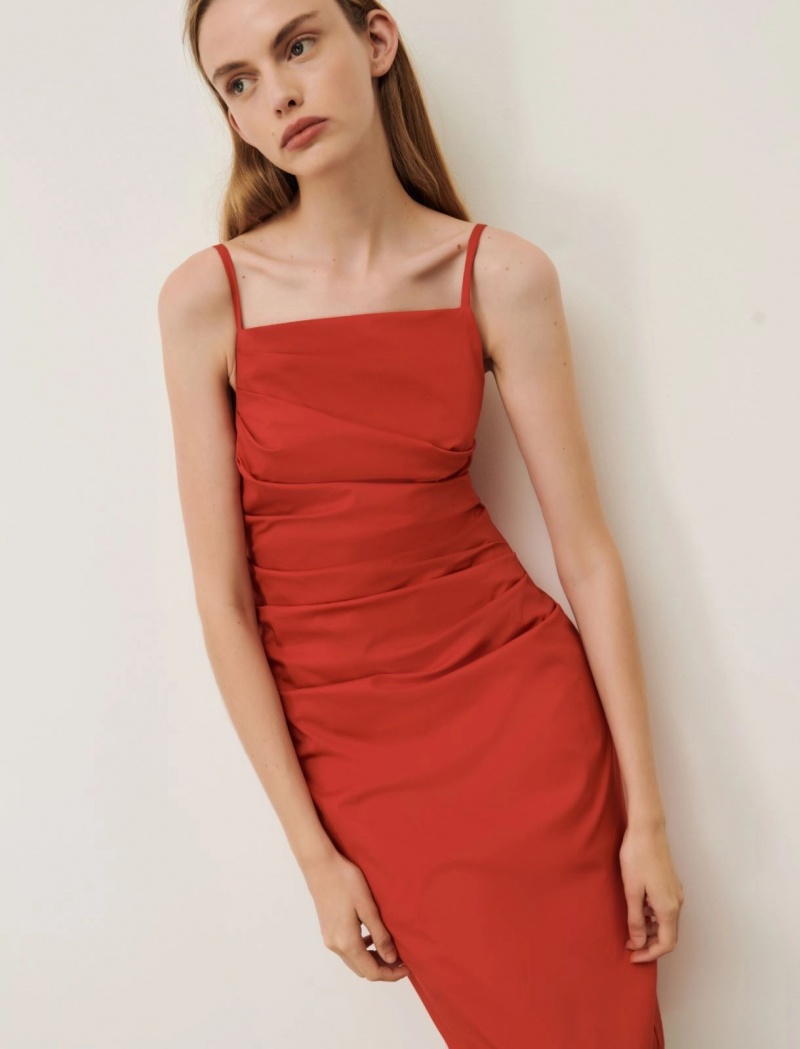 Sukienka Damskie Marella Slim-Fit Czerwone | Polska 971452-YZM