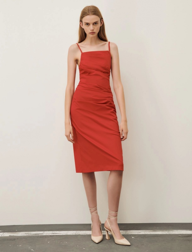 Sukienka Damskie Marella Slim-Fit Czerwone | Polska 971452-YZM