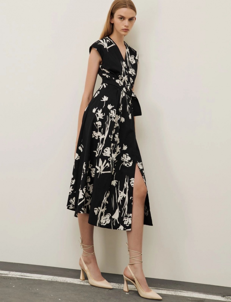 Sukienka Damskie Marella Wrap Czarne | Polska 482037-EZF