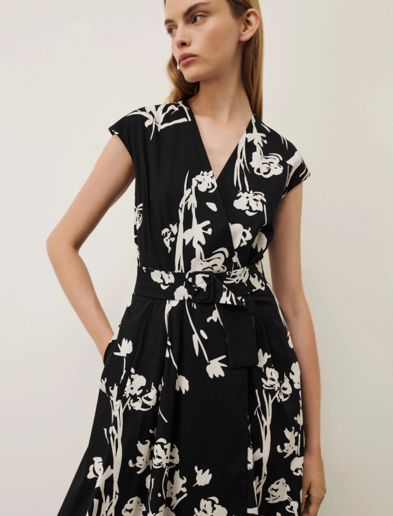 Sukienka Damskie Marella Wrap Czarne | Polska 482037-EZF