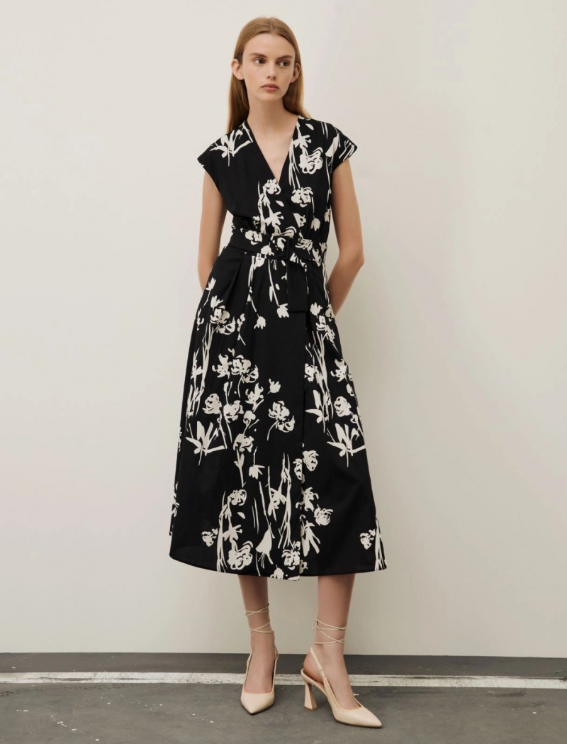 Sukienka Damskie Marella Wrap Czarne | Polska 482037-EZF