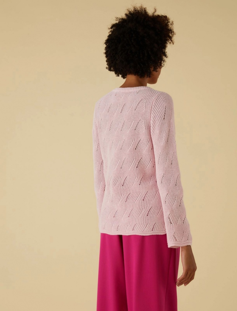 Sweter Damskie Marella Bawełniane-Blend Różowe | Polska 618259-LJP