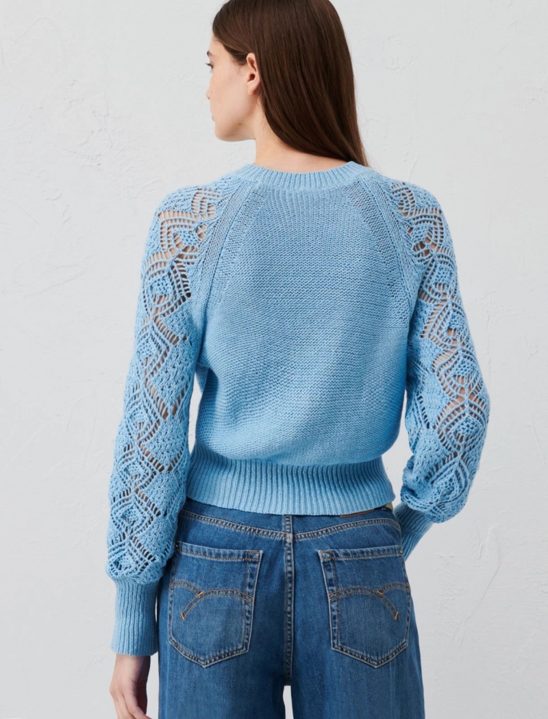 Sweter Damskie Marella Bawełniane Niebieskie | Polska 125386-UPE