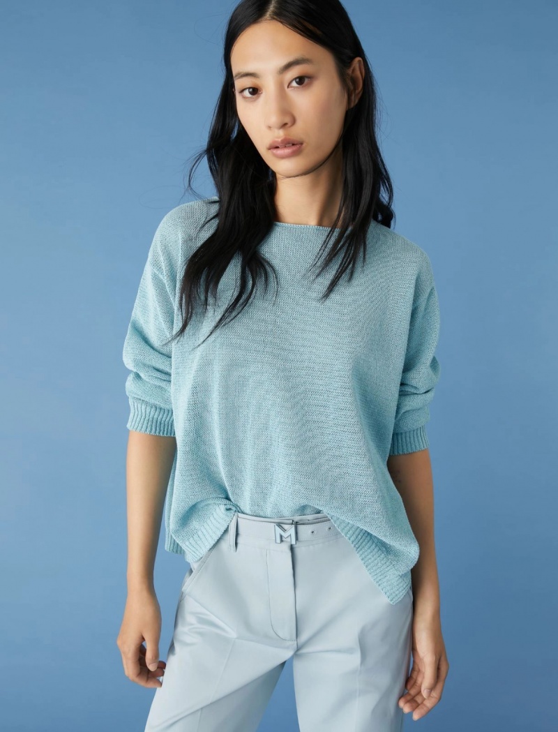 Sweter Damskie Marella Boxy Niebieskie Niebieskie | Polska 928145-QDV