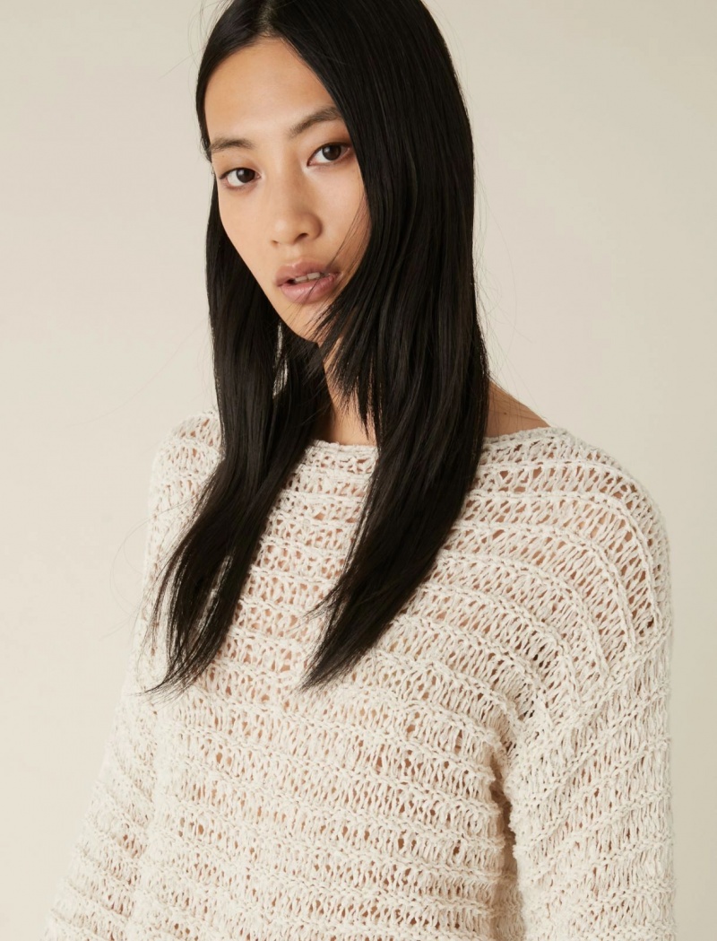Sweter Damskie Marella Cropped Białe | Polska 928475-GXH