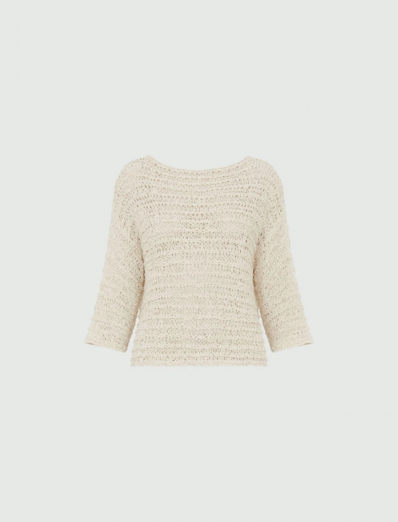 Sweter Damskie Marella Cropped Białe | Polska 928475-GXH