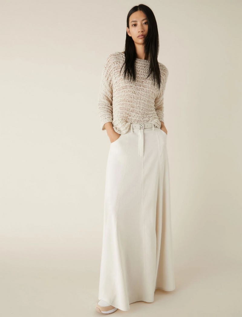 Sweter Damskie Marella Cropped Białe | Polska 928475-GXH