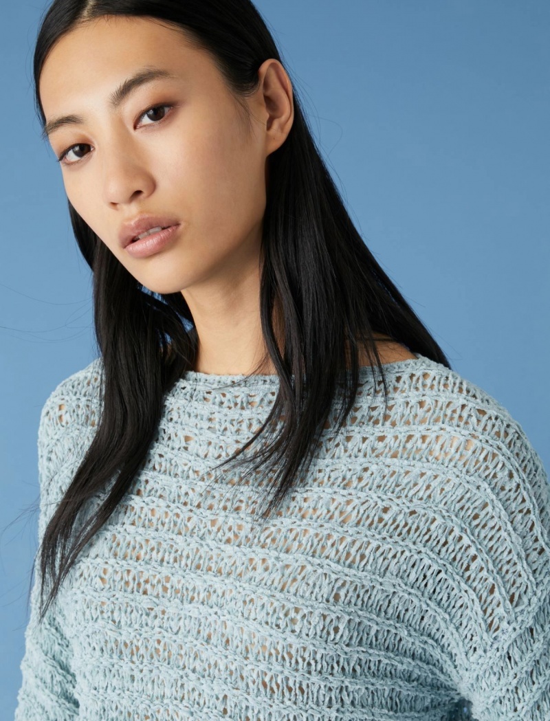 Sweter Damskie Marella Cropped Niebieskie Niebieskie | Polska 218439-GCW