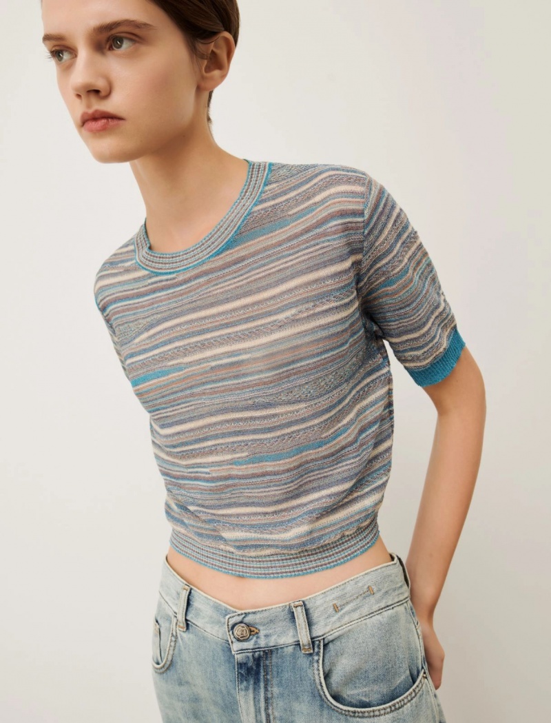 Sweter Damskie Marella Cropped Turkusowe | Polska 375129-UYW