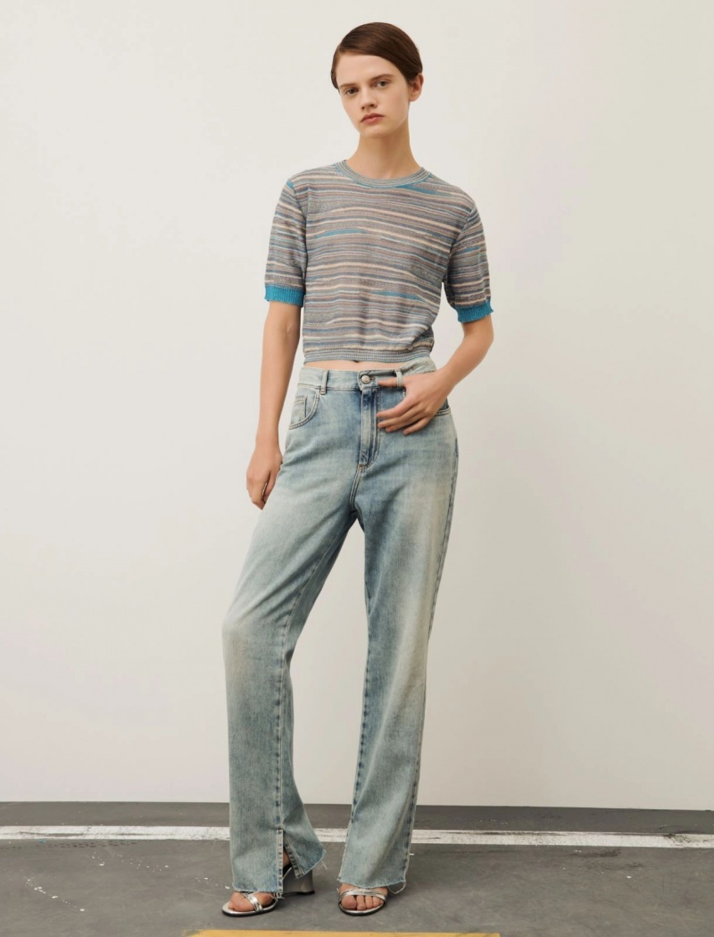 Sweter Damskie Marella Cropped Turkusowe | Polska 375129-UYW