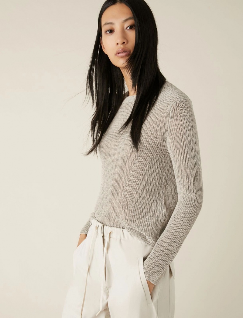 Sweter Damskie Marella Lurex Białe | Polska 439167-FCP