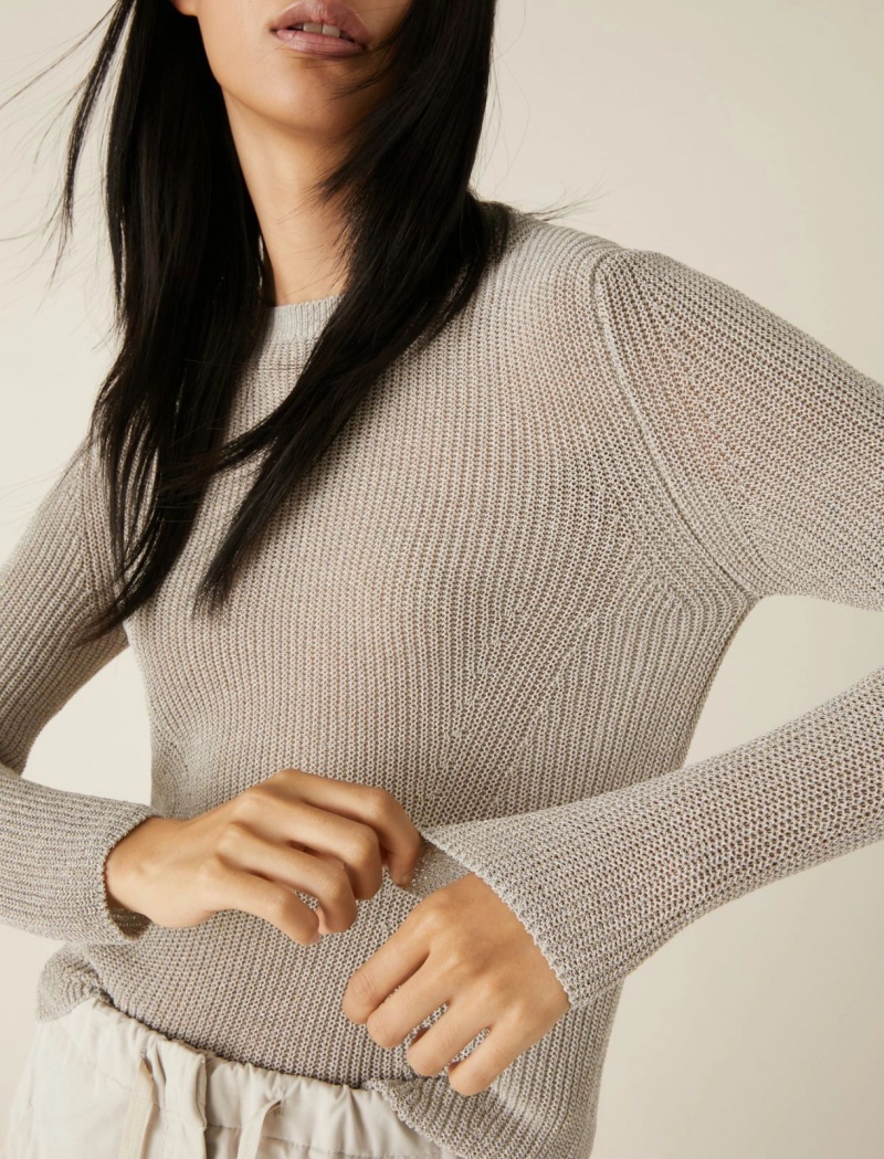 Sweter Damskie Marella Lurex Białe | Polska 439167-FCP