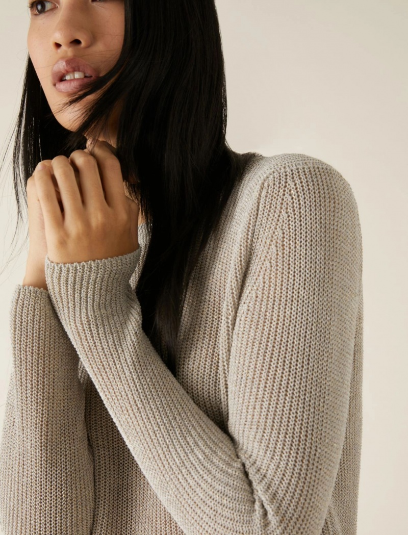 Sweter Damskie Marella Lurex Białe | Polska 439167-FCP