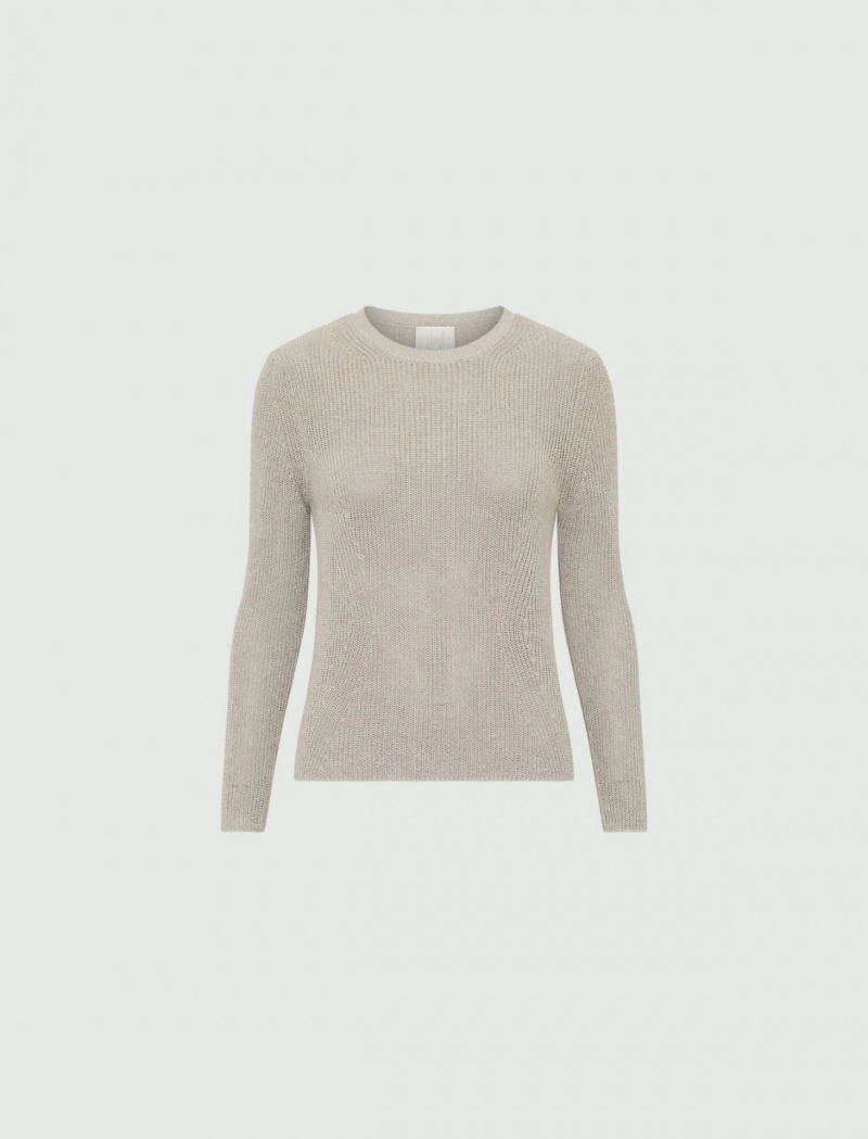 Sweter Damskie Marella Lurex Białe | Polska 439167-FCP