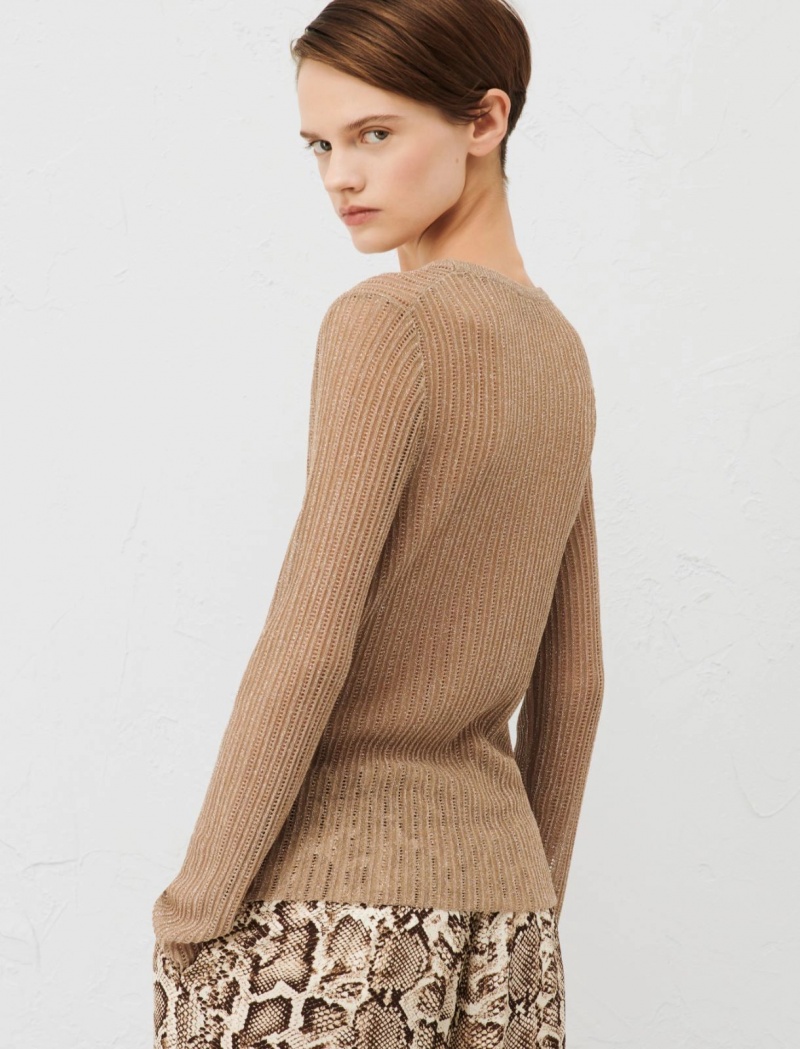 Sweter Damskie Marella Lurex Brązowe | Polska 170358-MLR