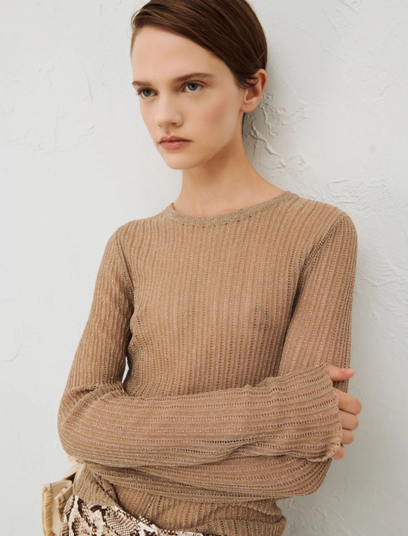 Sweter Damskie Marella Lurex Brązowe | Polska 170358-MLR