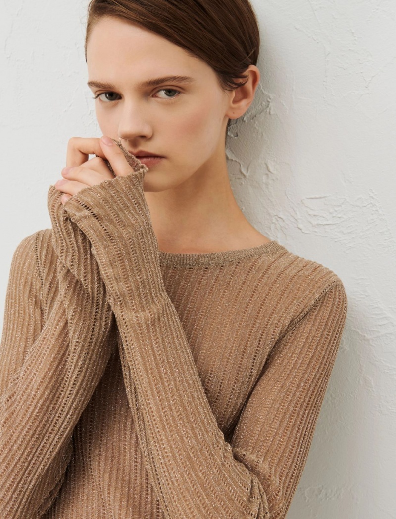 Sweter Damskie Marella Lurex Brązowe | Polska 170358-MLR