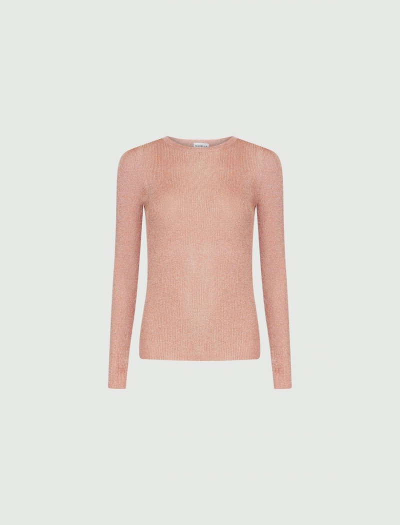 Sweter Damskie Marella Lurex Koralowe | Polska 602971-QGR