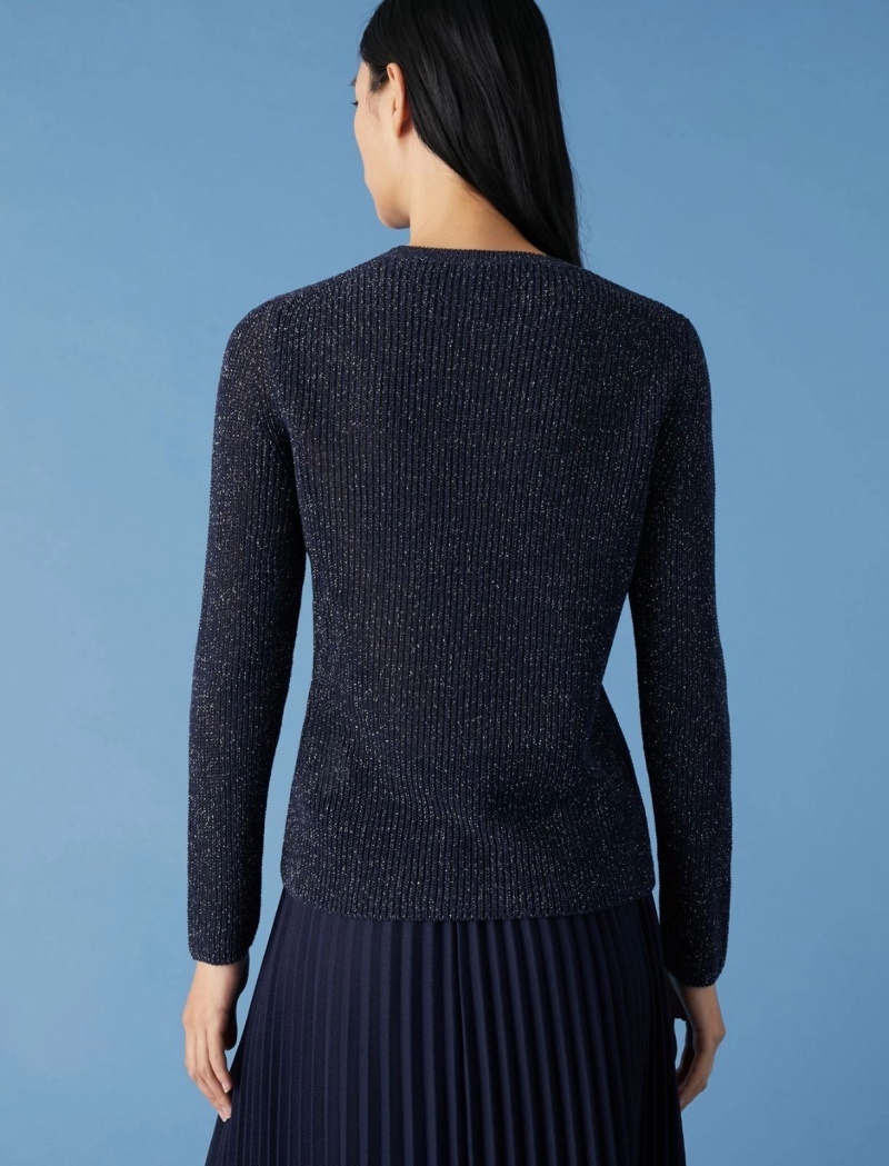 Sweter Damskie Marella Lurex Niebieskie | Polska 903851-XZQ