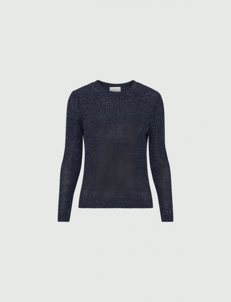 Sweter Damskie Marella Lurex Niebieskie | Polska 903851-XZQ
