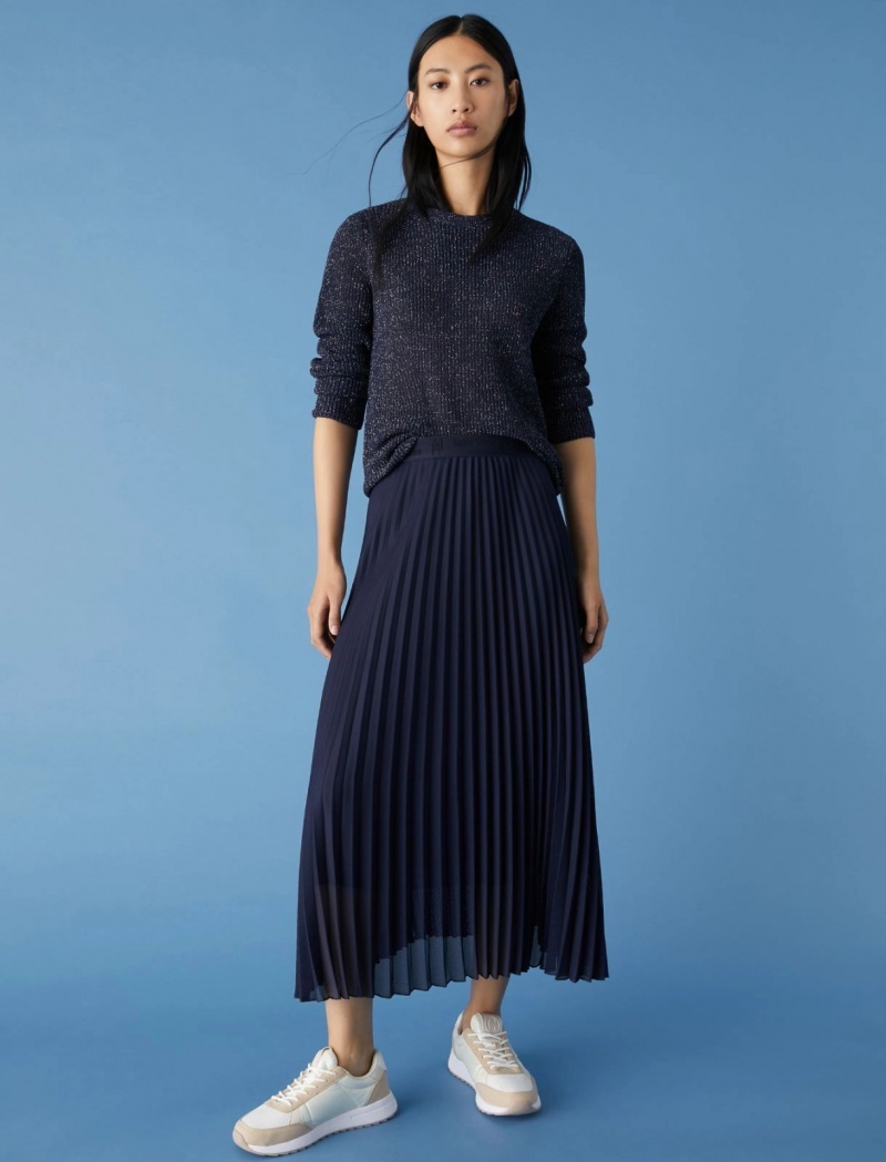 Sweter Damskie Marella Lurex Niebieskie | Polska 903851-XZQ