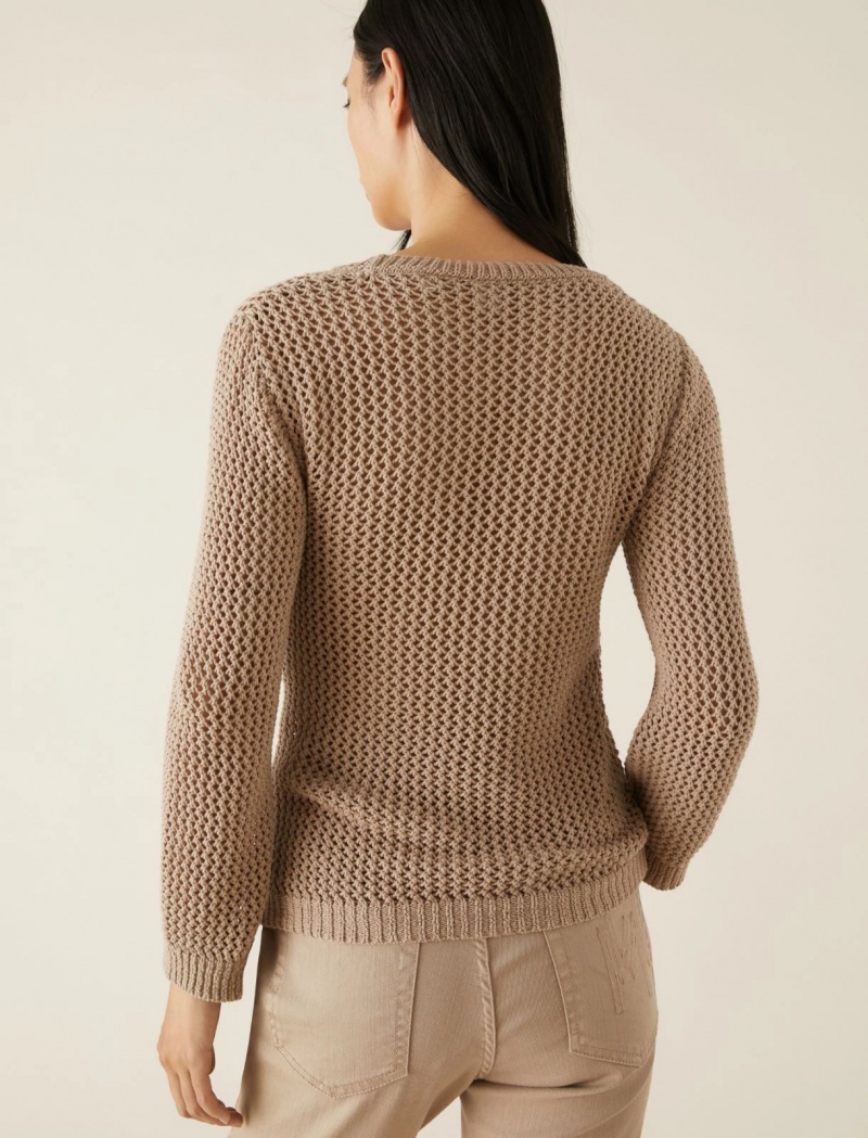 Sweter Damskie Marella Openwork Beżowe | Polska 743985-JEX