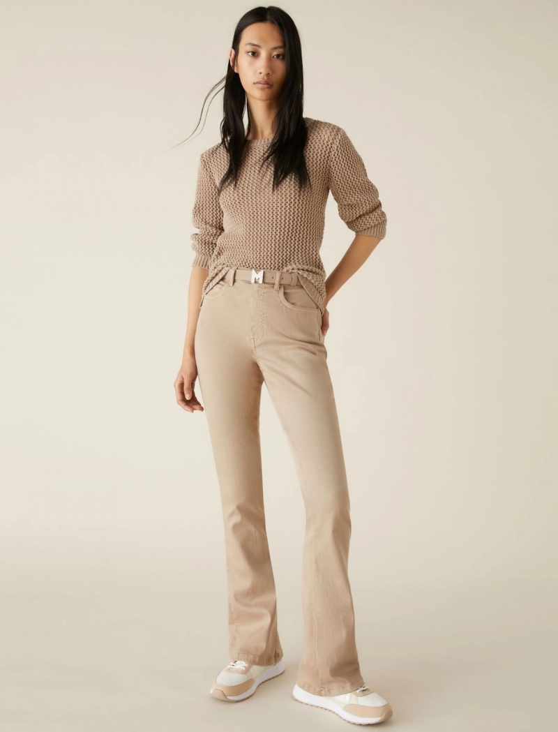 Sweter Damskie Marella Openwork Beżowe | Polska 743985-JEX