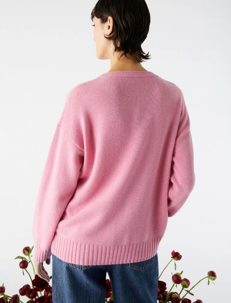 Sweter Damskie Marella Oversized Różowe | Polska 287163-ASF
