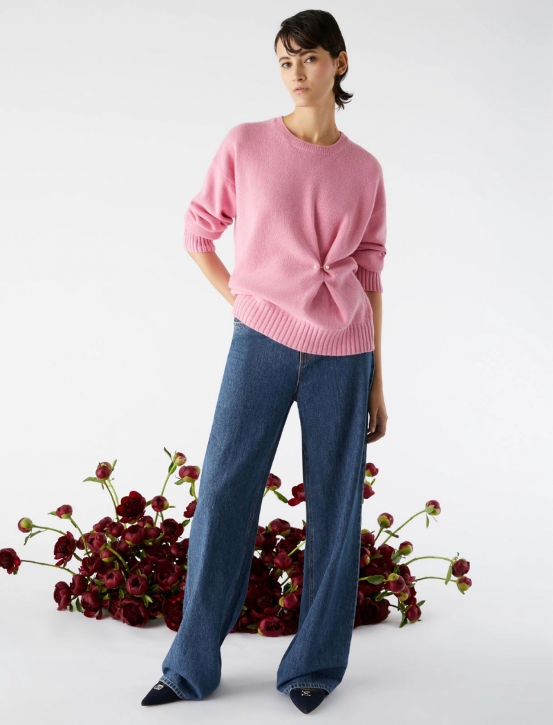 Sweter Damskie Marella Oversized Różowe | Polska 287163-ASF