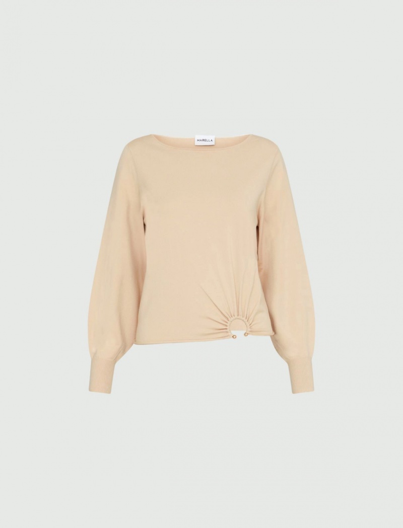 Sweter Damskie Marella Piercing Beżowe | Polska 810257-TSN