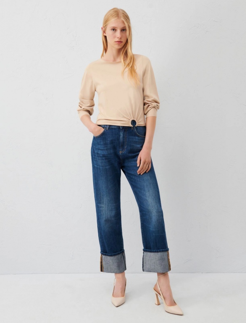 Sweter Damskie Marella Piercing Beżowe | Polska 810257-TSN