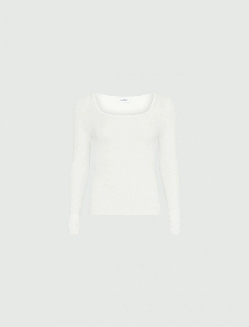 Sweter Damskie Marella Slim-Fit Białe | Polska 723194-AJI